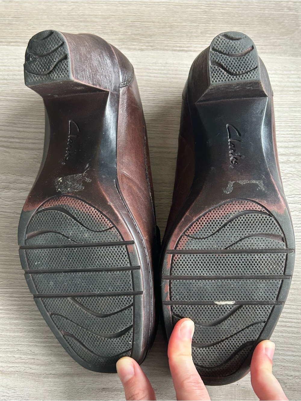 Clarks Bendables Leather Penny Loafer Heel Sz 9W - Picture 9 of 12